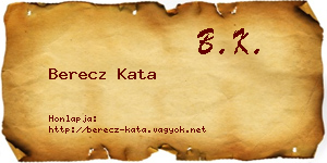 Berecz Kata névjegykártya